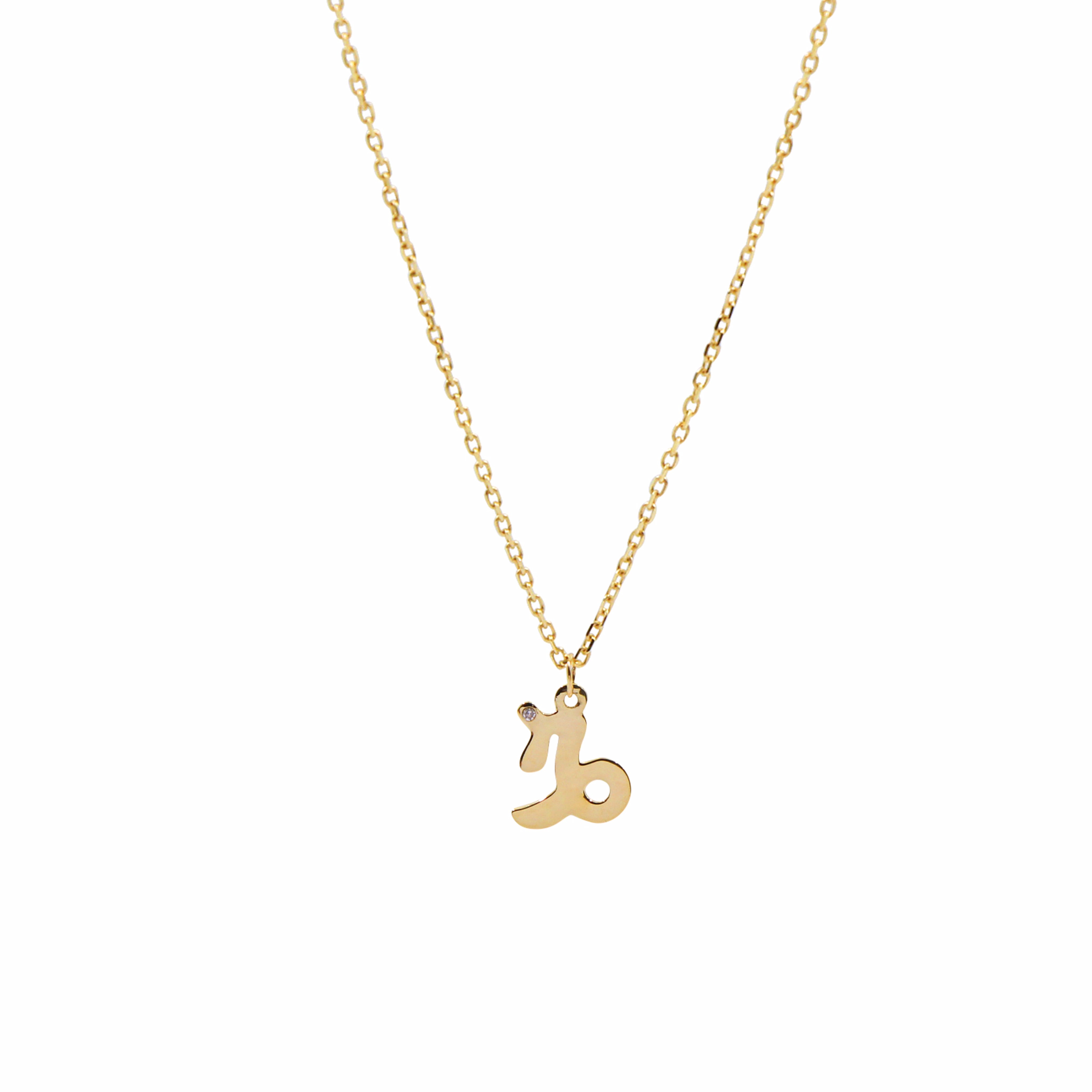 Stunning Gold Zodiac Diamond Necklace for Capricorn