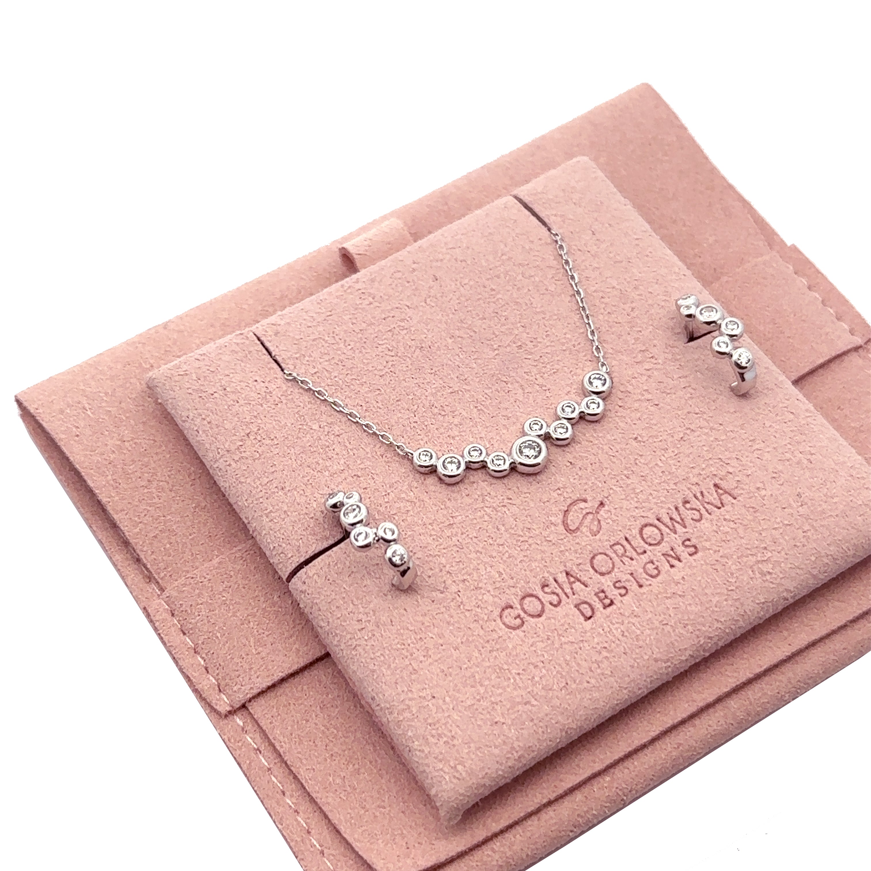 “Joyce” 925 sterling SILVER Mini Bubble Zirconia Necklace