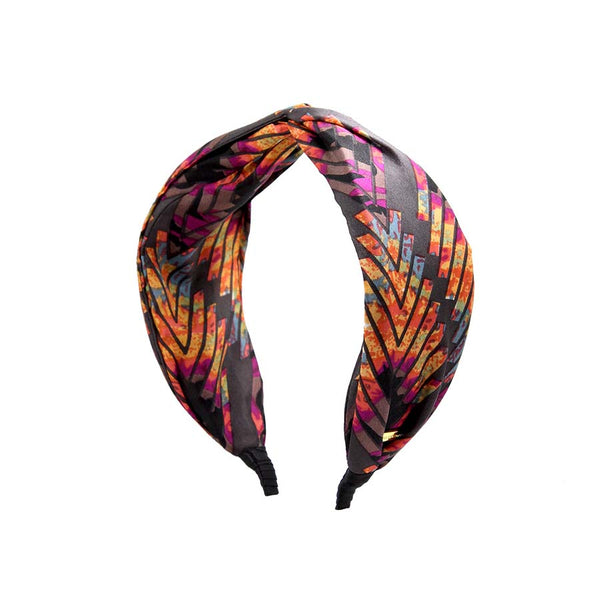 “Fun Autumn” Brown Arrow Knot Style Silk Headband