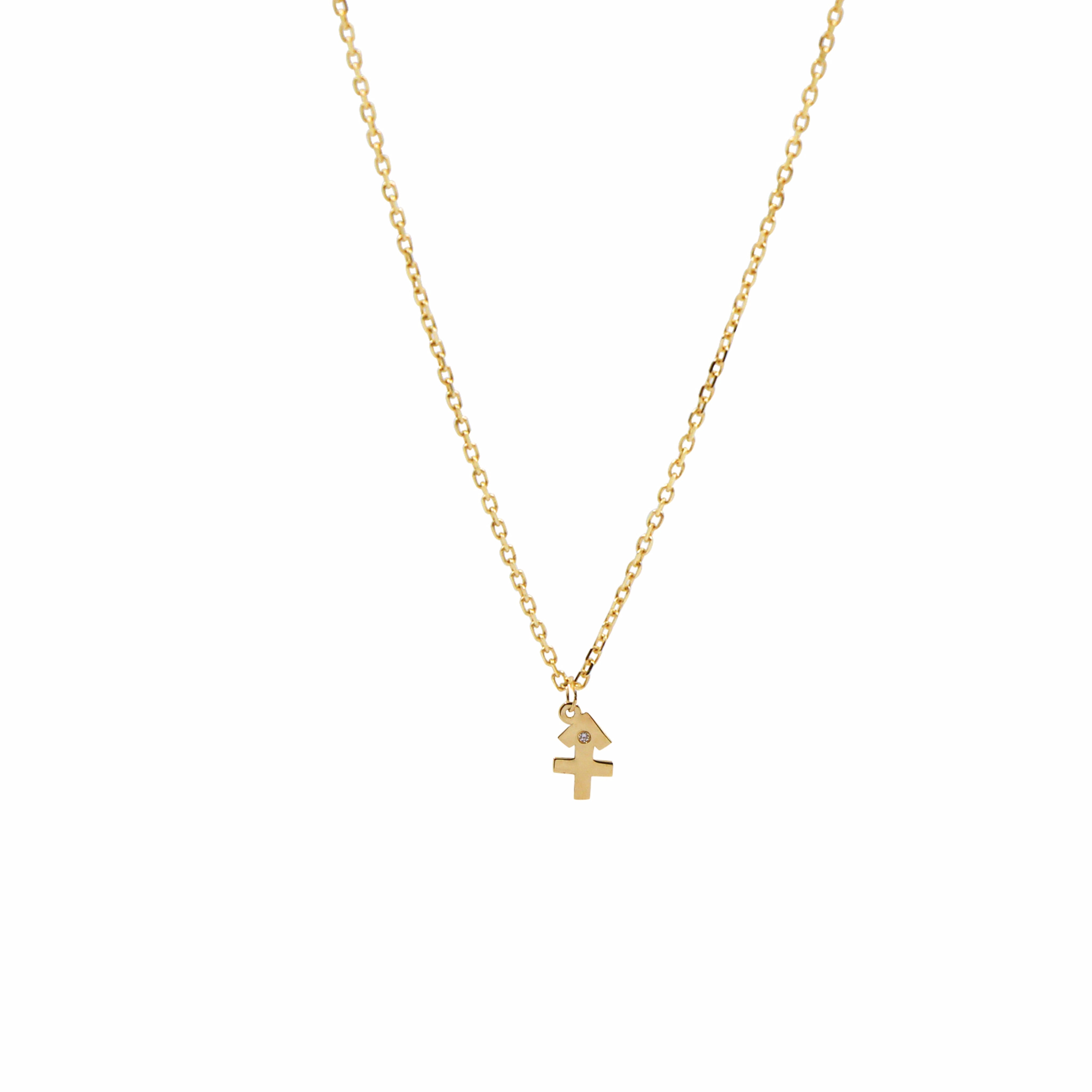 Zodiac Gold Diamond Necklace for Sagittarius