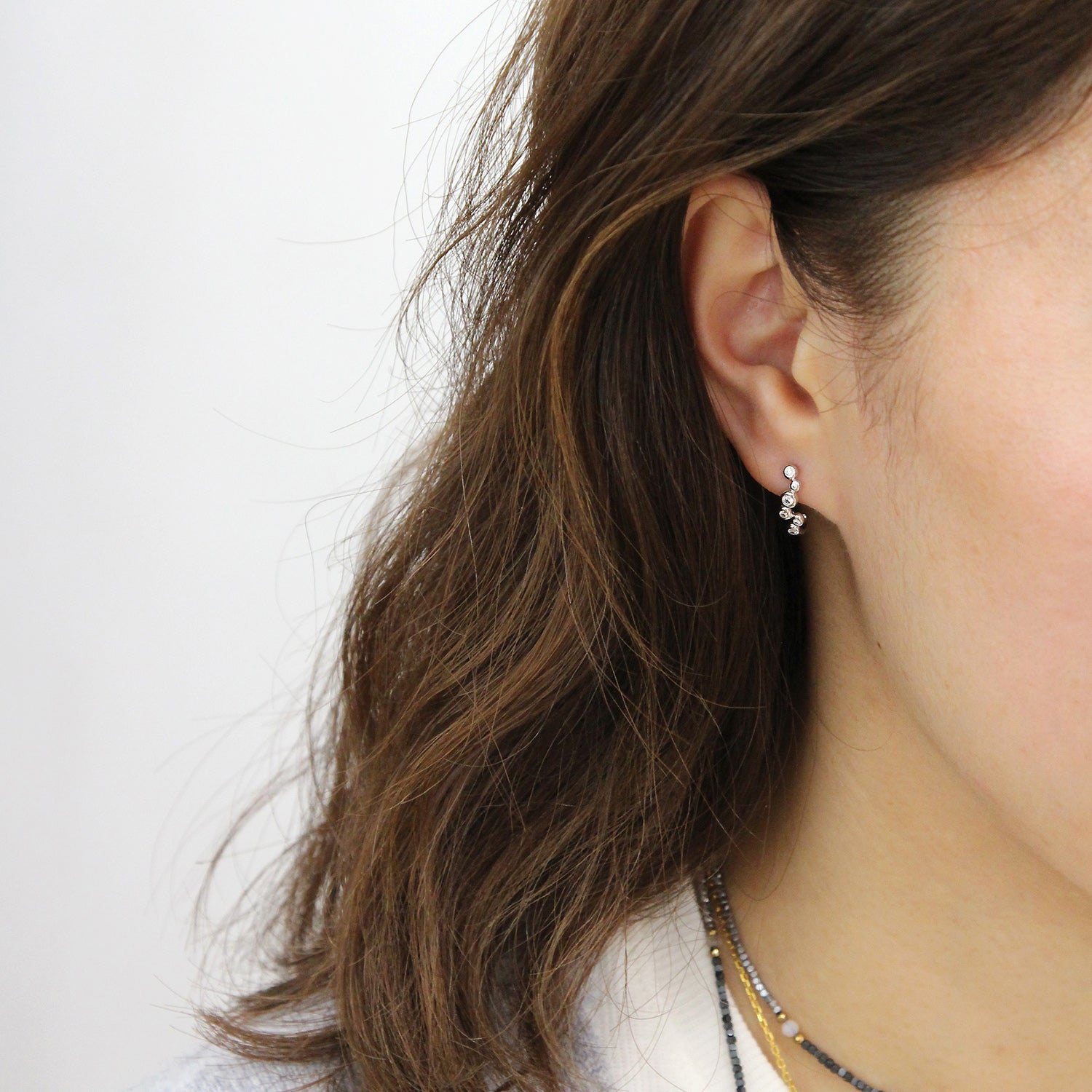 “Joyce” 925 sterling SILVER Mini Bubble Zirconia Earrings