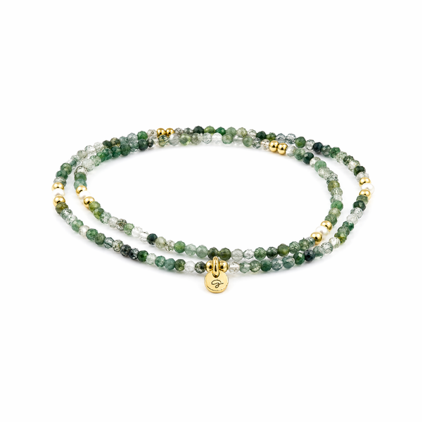 “Willow” 2.5mm Green Rutilated double Wrap Bracelet