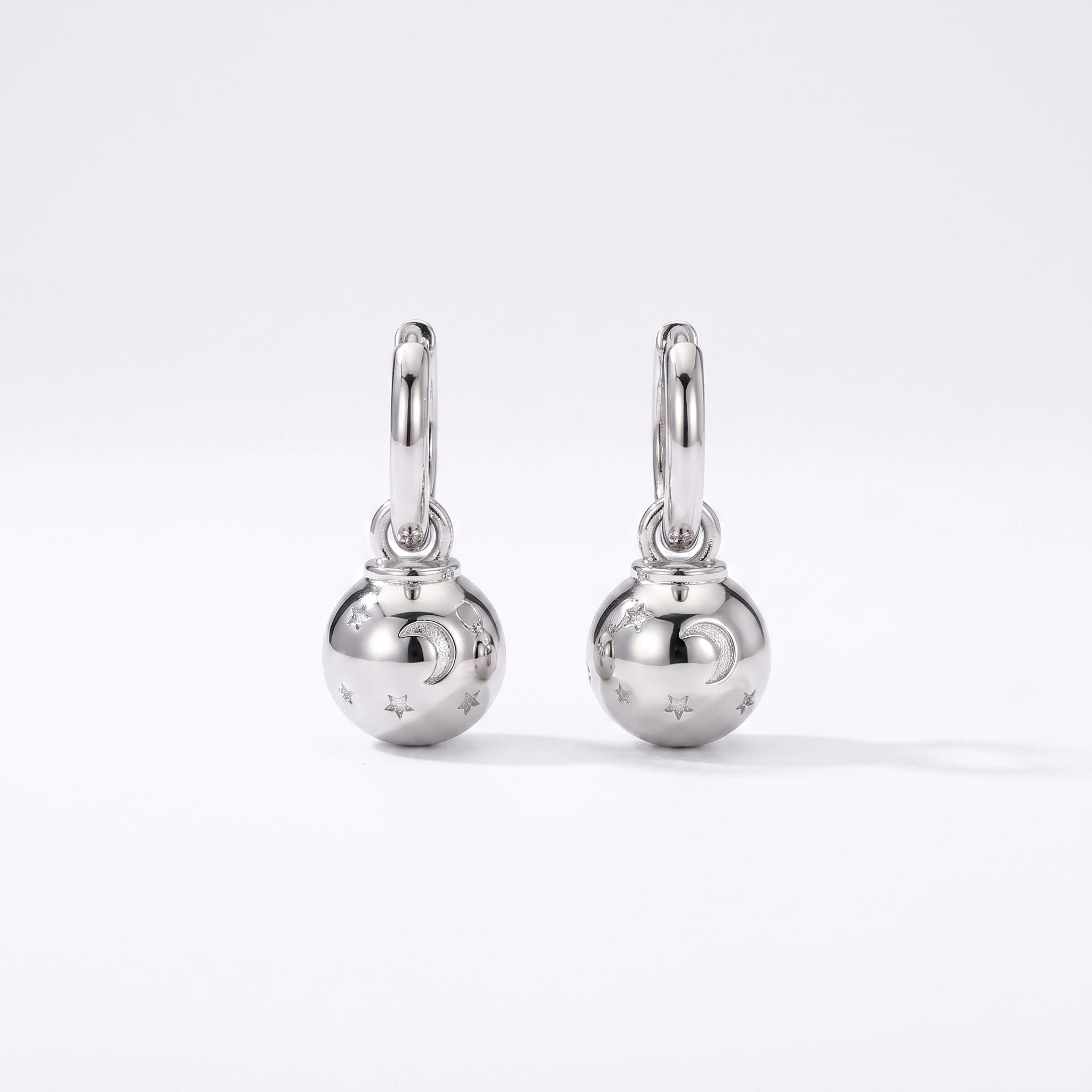 “Lilia” Moon Star Ornament Charm Earrings / Gold