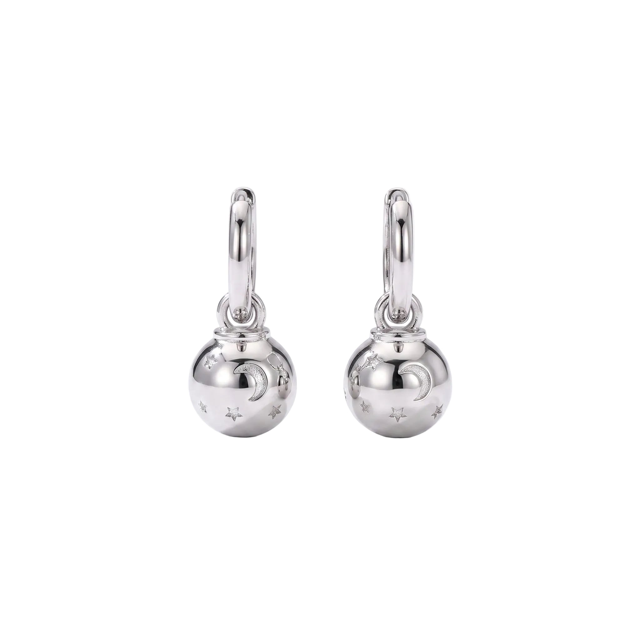 “Lilia” Moon Star Ornament Charm Earrings / Gold