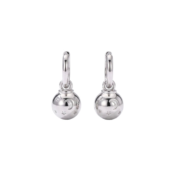 “Lilia” Moon Star Ornament Charm Earrings / Gold