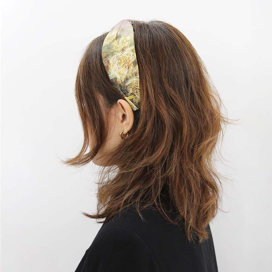 “Rosie” Yellow Rose Print Twisted style Headband