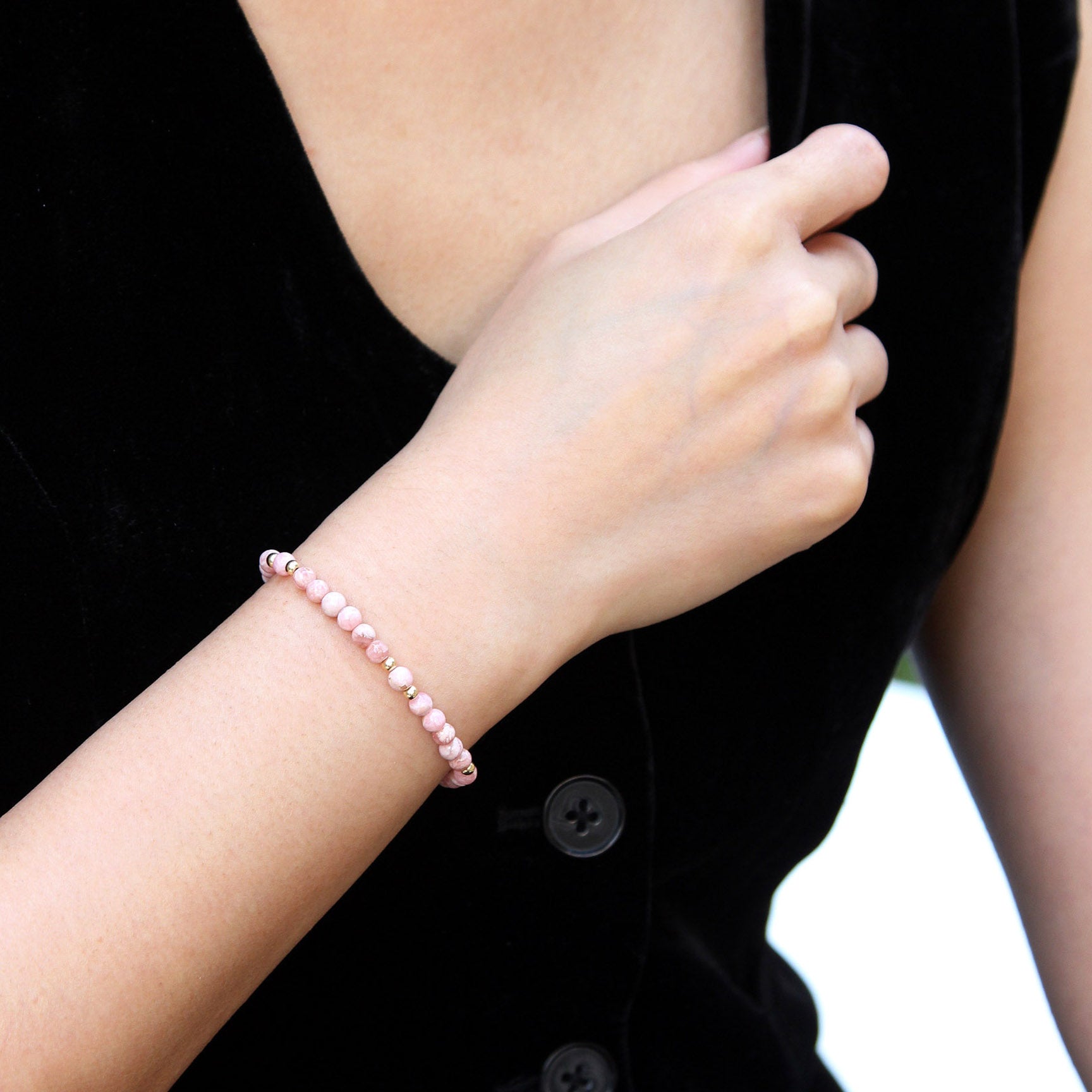 RHONA Bracelet: Premium Rhodochrosite by Gosia Orlowska