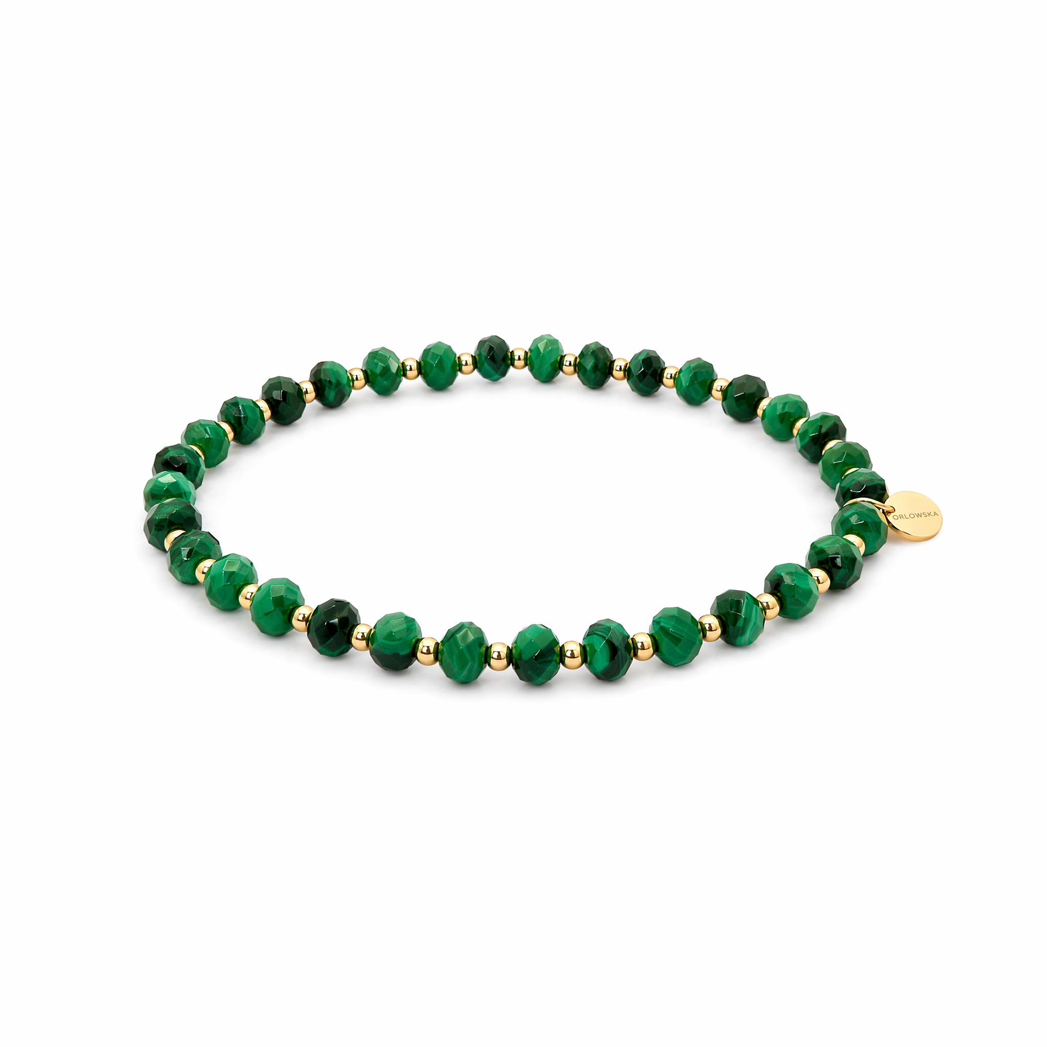 "KaycKe" 4mm Facted Malachite Stone Bracelet