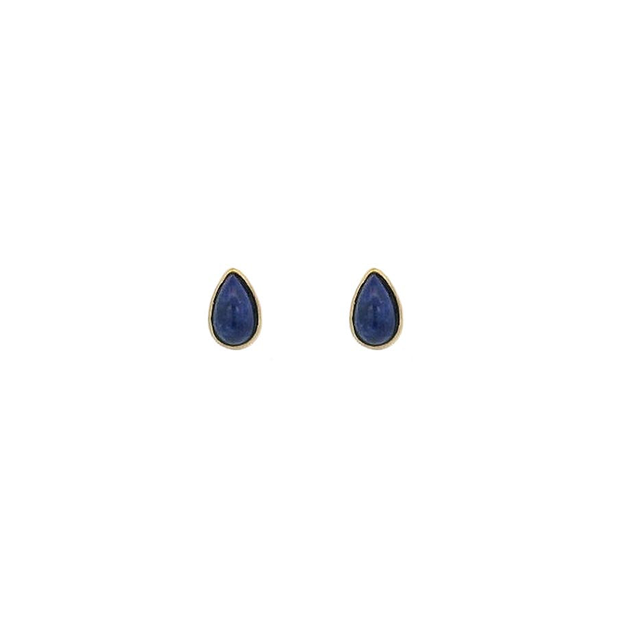 9K GOLD MINI LAPIS DROP EARRINGS