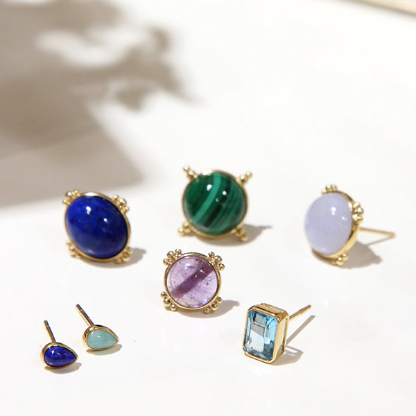 9K GOLD BLUE TOPAZ EARRINGS