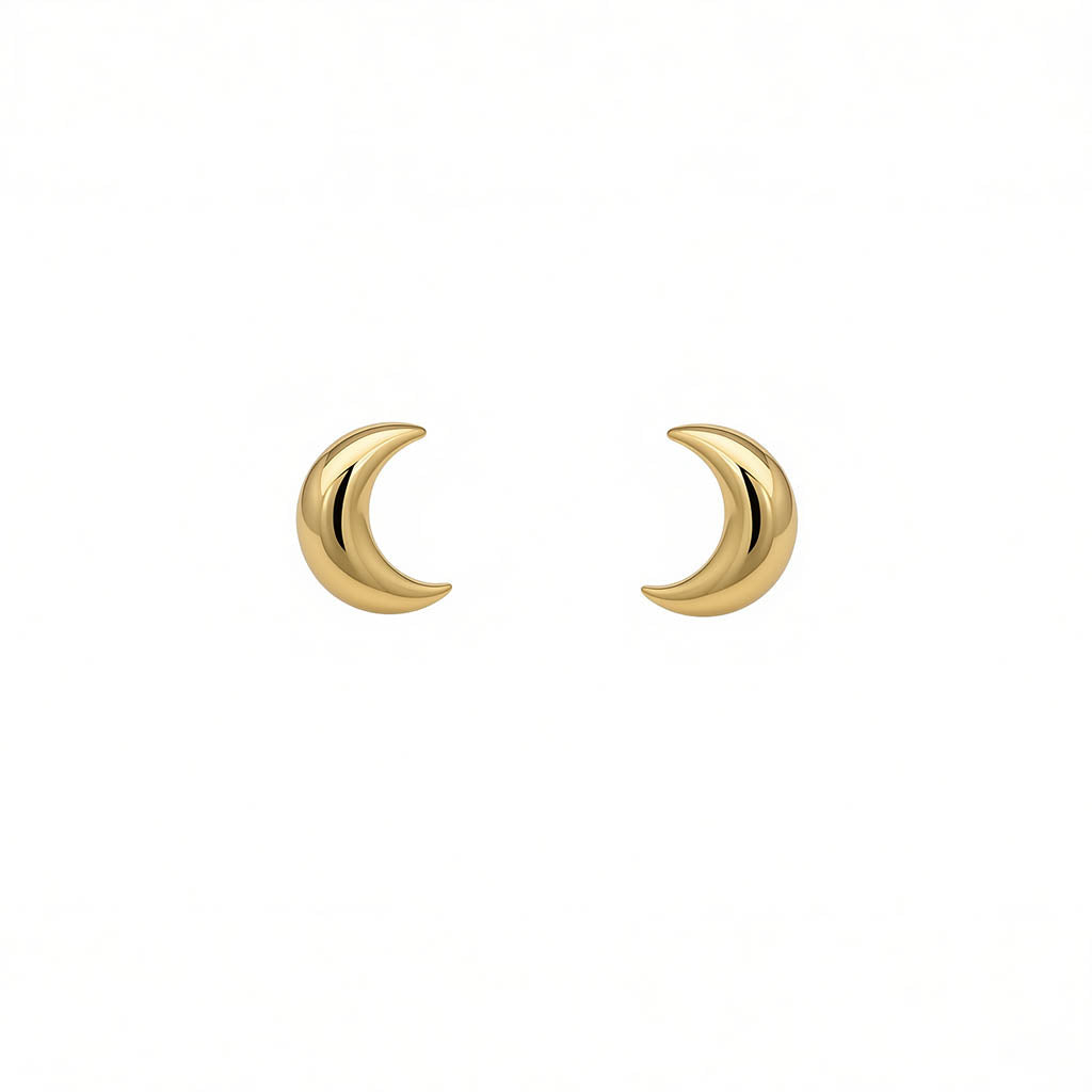 9k moon earrings