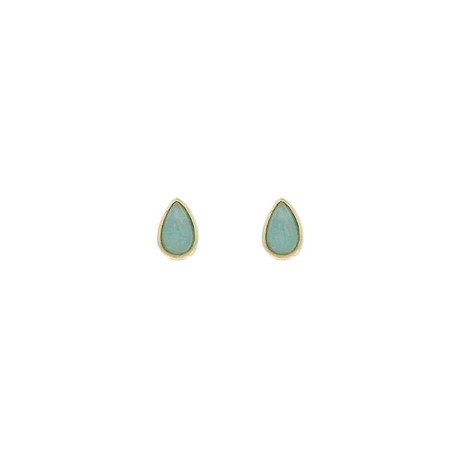 9K GOLD MINI AVENTURINE DROP EARRINGS