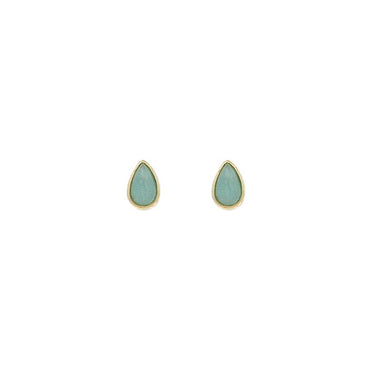 9K GOLD MINI AVENTURINE DROP EARRINGS