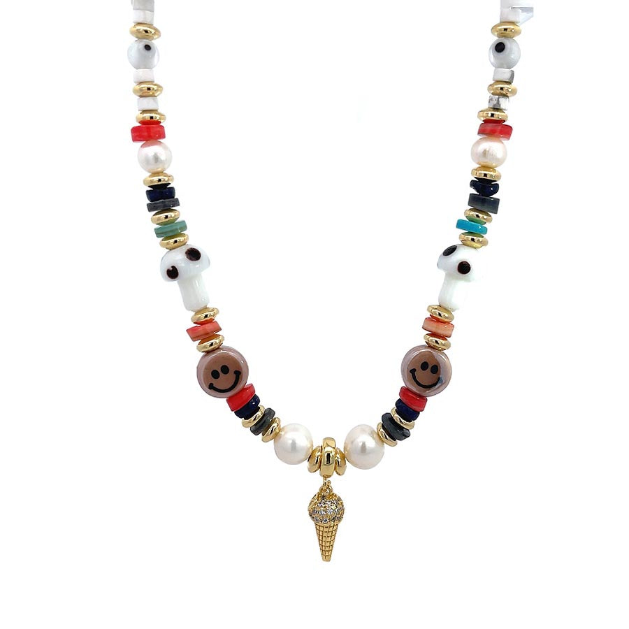 “Summer Vibe” Gemstone & Glass bead Necklace