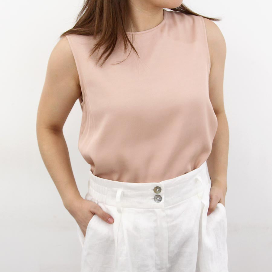 “Corey” Mix Cotton Silk Basic Crop Top