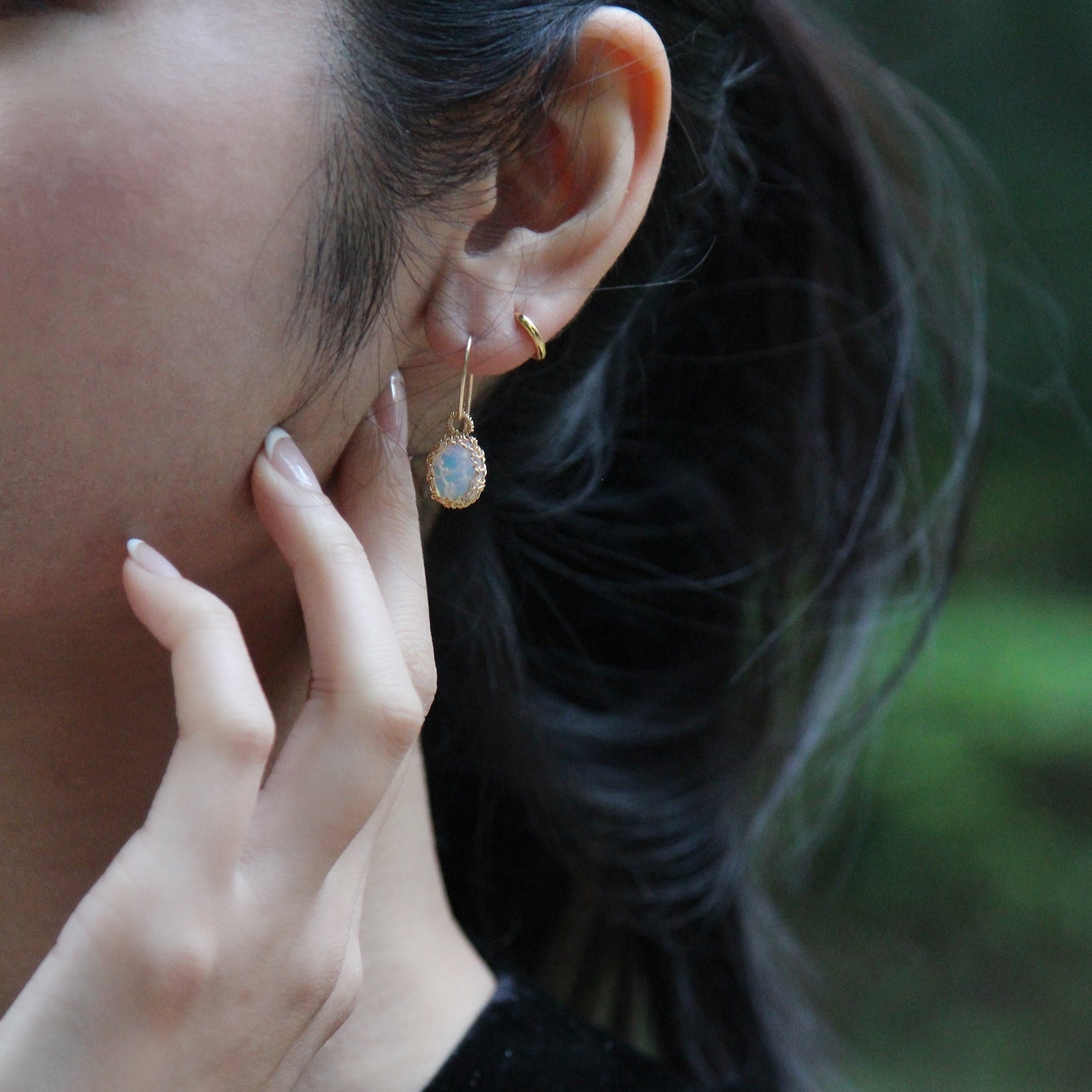 Elegant NATI Opal Drop Earrings - Gosia Orlowska