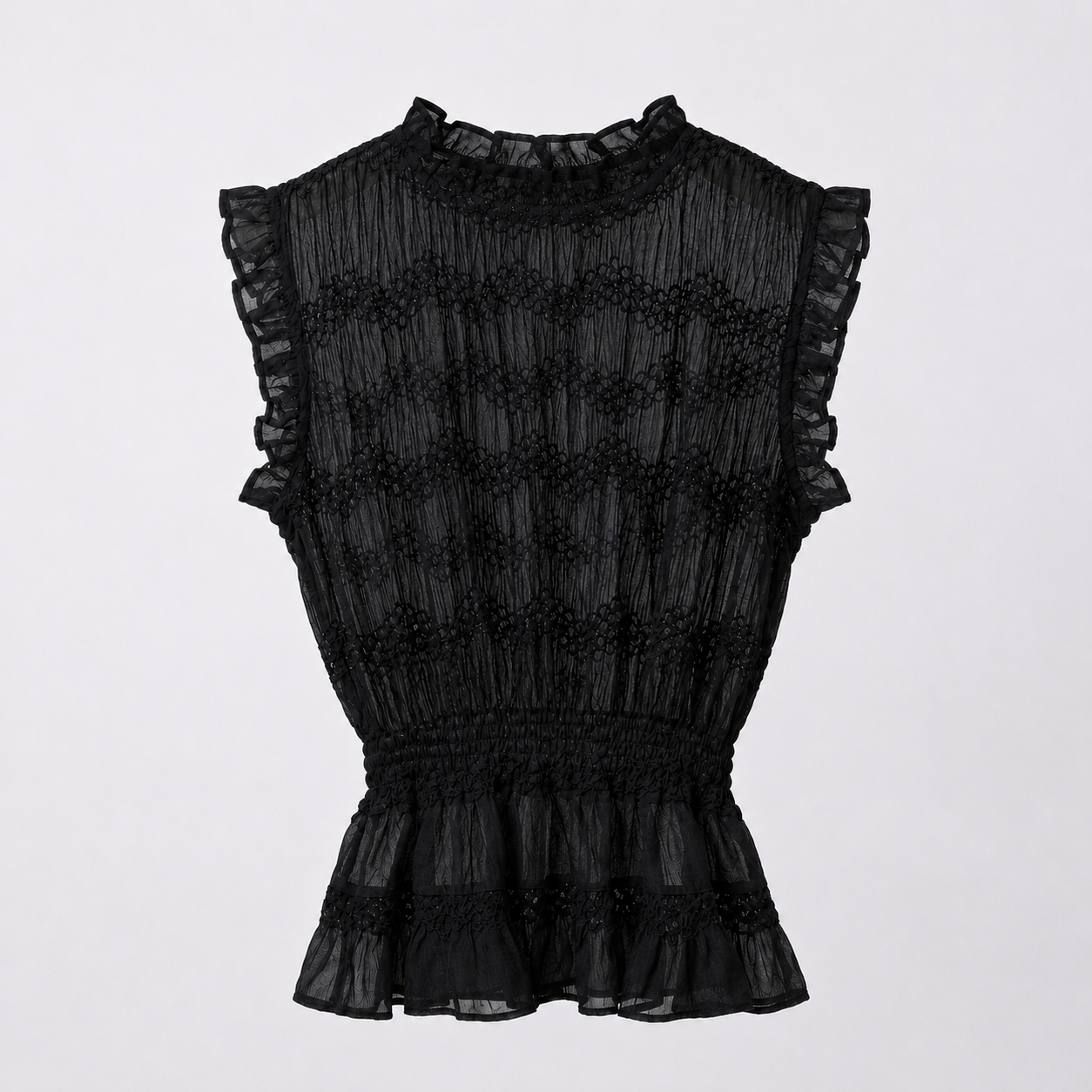 "Onyx black" Sheer Blouse