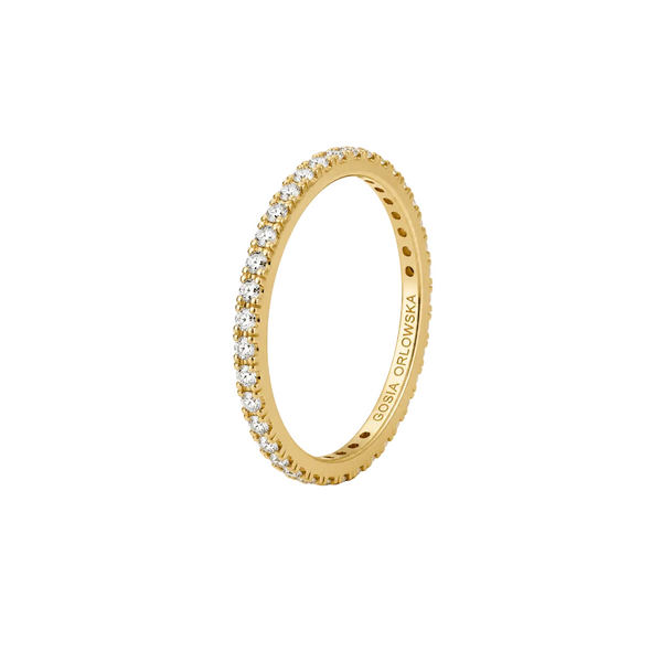 “Ernest” 925 sterling Silver Shimmering Zirconia Ring/gold