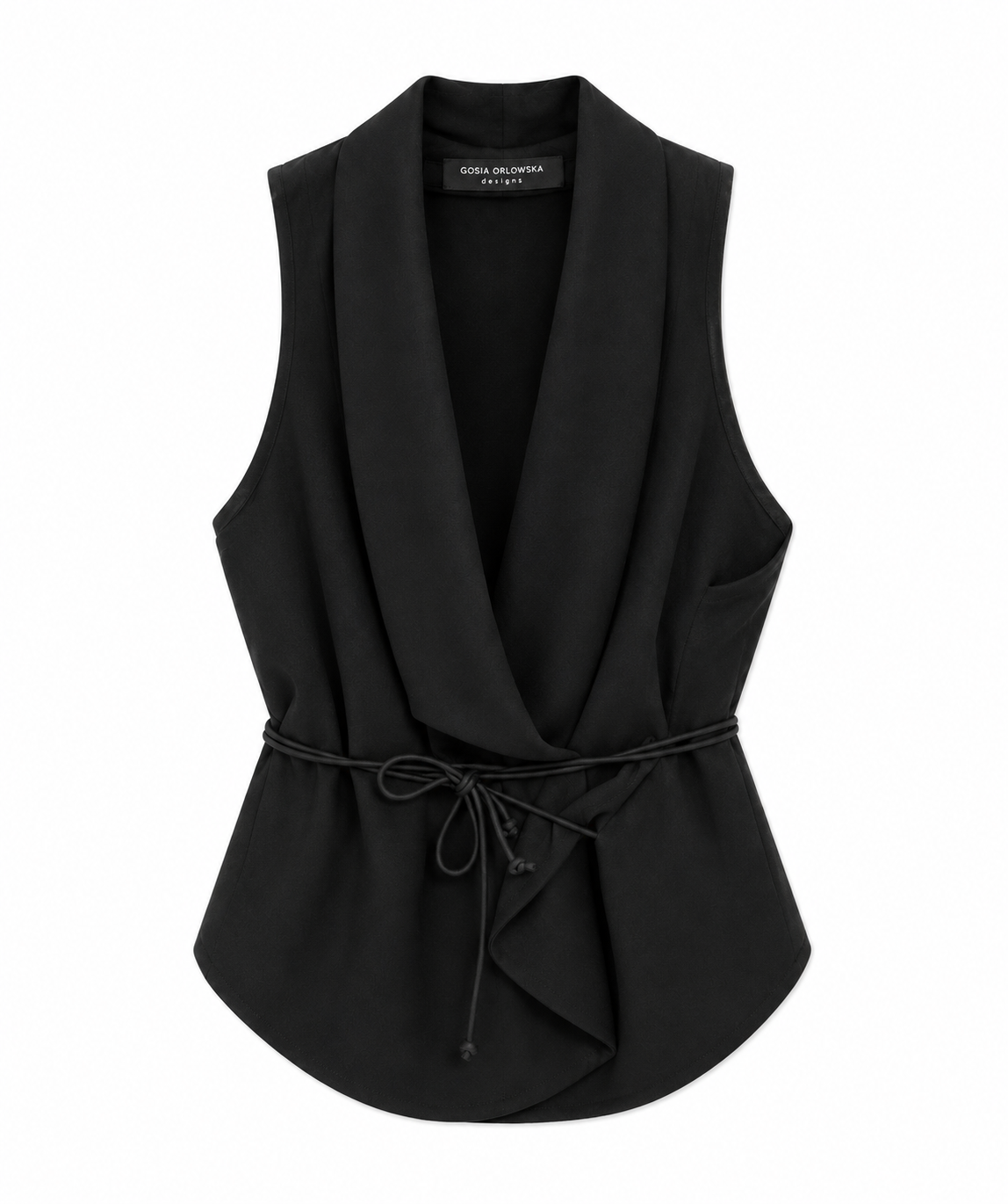 "LAUREN" BLACK WRAP STYLE TOP