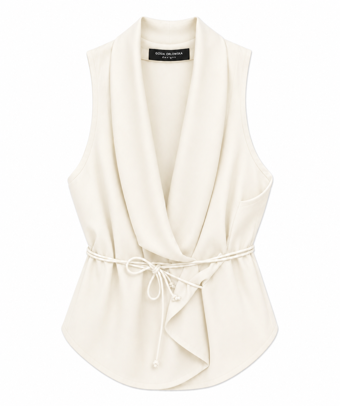 "LAUREN" WHITE WRAP STYLE TOP
