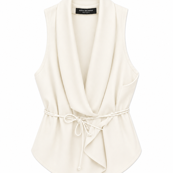 "LAUREN" WHITE WRAP STYLE TOP