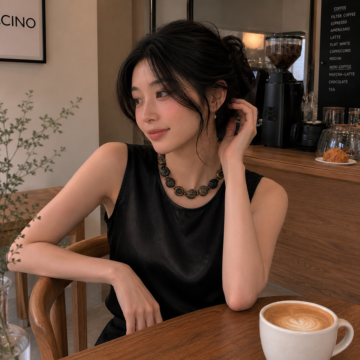 “Aurora” black top / set