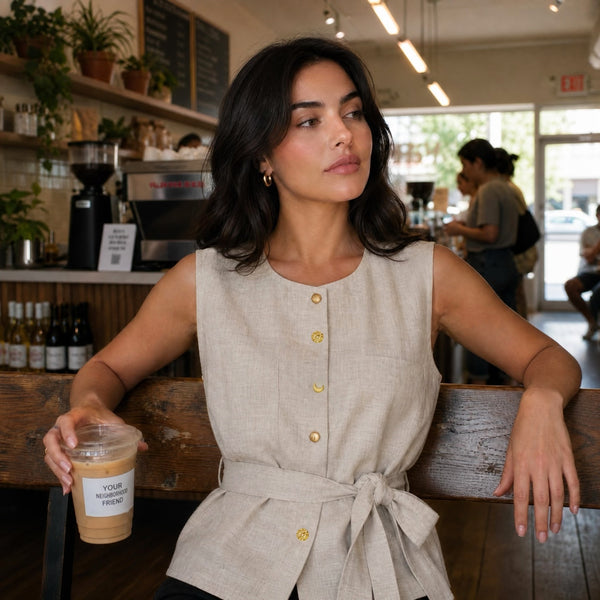 "Moon" Linen Vest