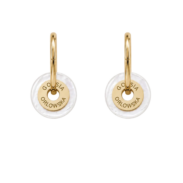“Ciambella” 1.2cm Mother of Pearl Single Stone Earrings