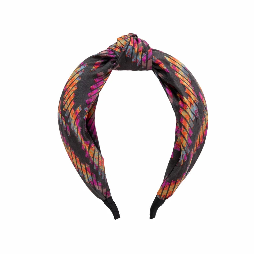 “Fun Autumn” Brown Arrow Knot Style Silk Headband