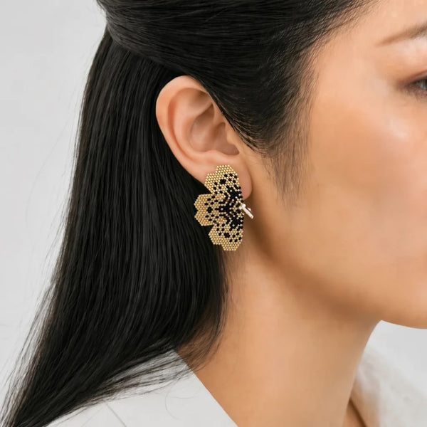 "NOLA" BEADED GOLDEN BUTTERFLY EARRINGS