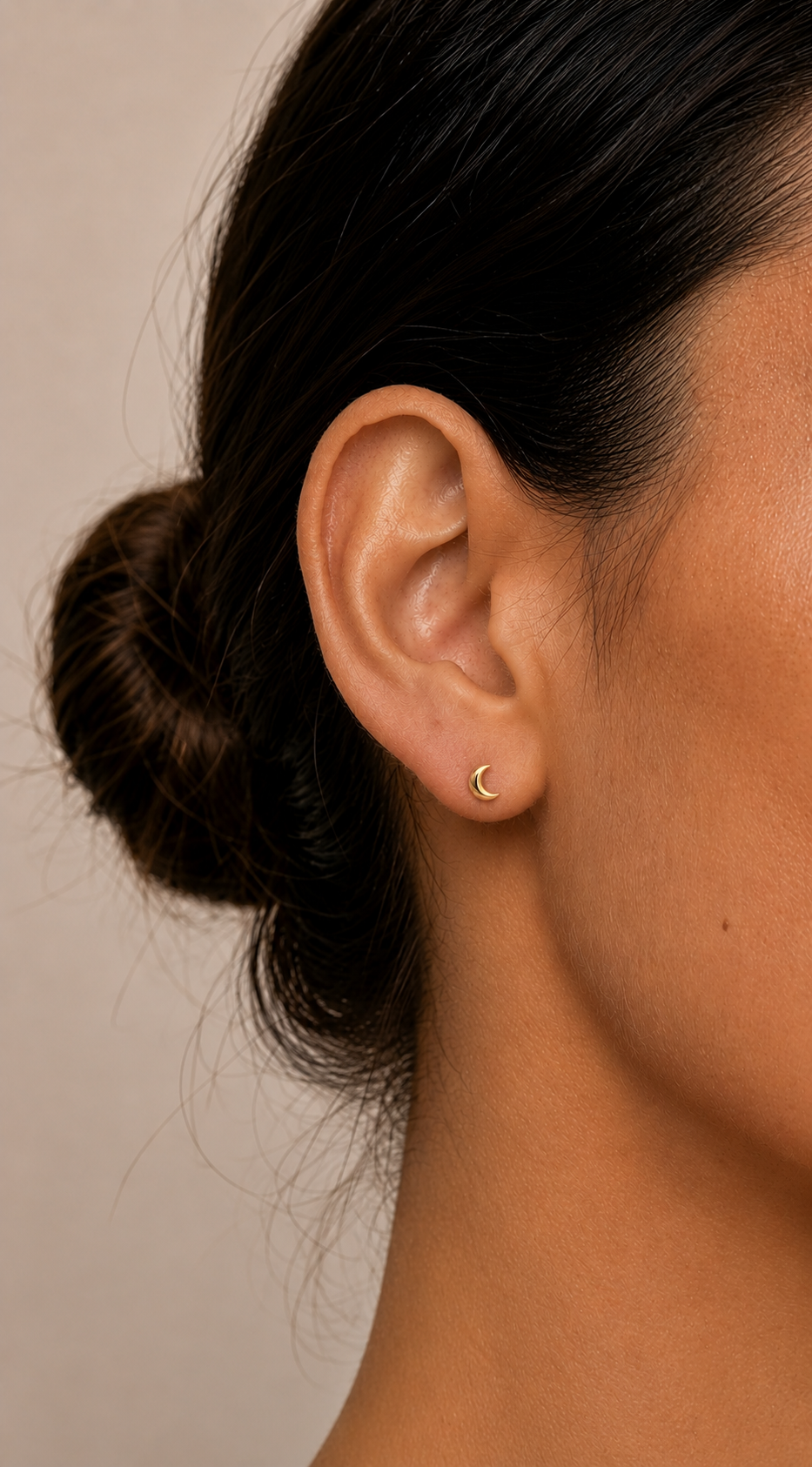 9k moon earrings