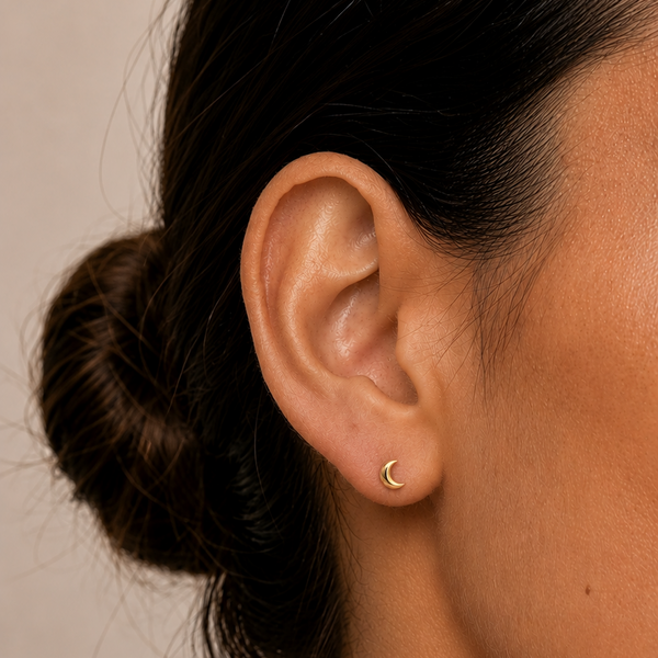 9k moon earrings