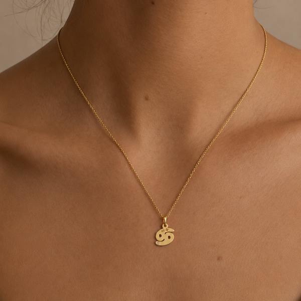 9K GOLD ZODIAC GOLD DIAMOND NECKLACE / CANCER