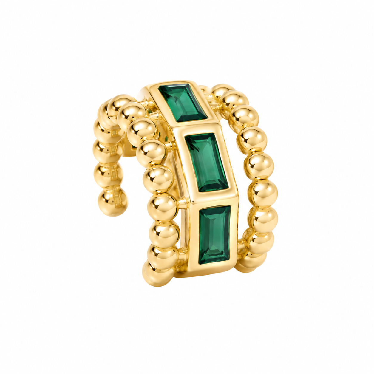 “Solenne” 925 Sterling Silver Zirconia Ear Cuff (Gold)
