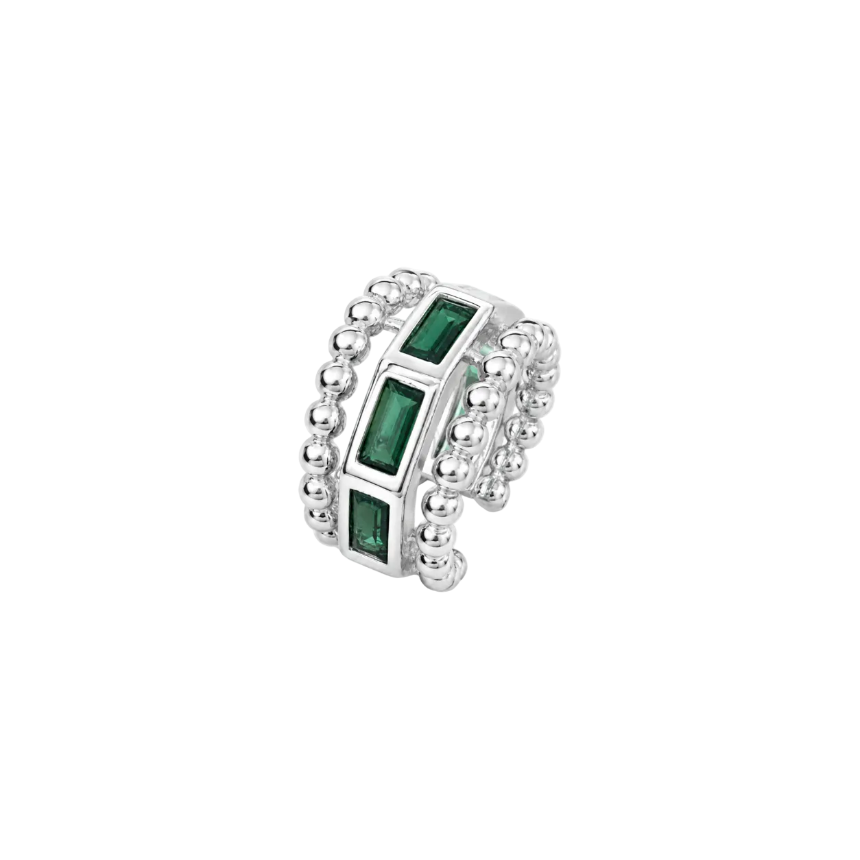 “Solenne” 925 Sterling Silver Emerald Ear Cuff