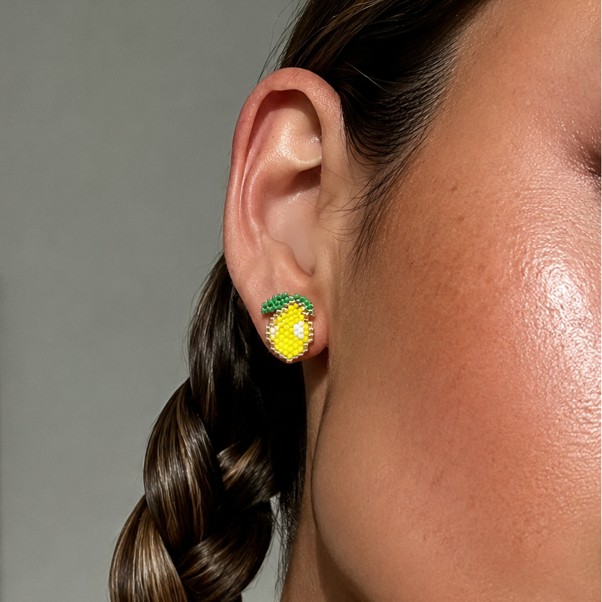 "Lemon" Mini Beaded Earrings