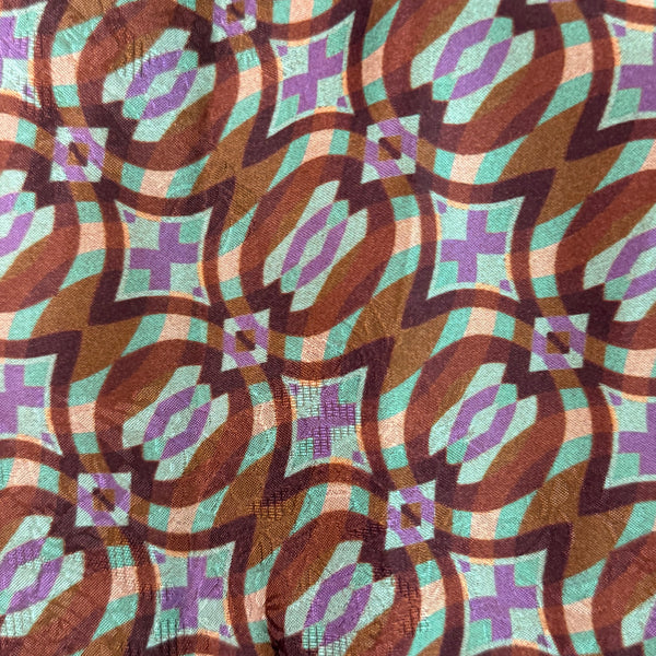 “Cadena” brown pattern Removable Collar Top