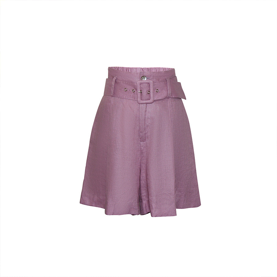 "Nova" Linen Shorts - Lavender