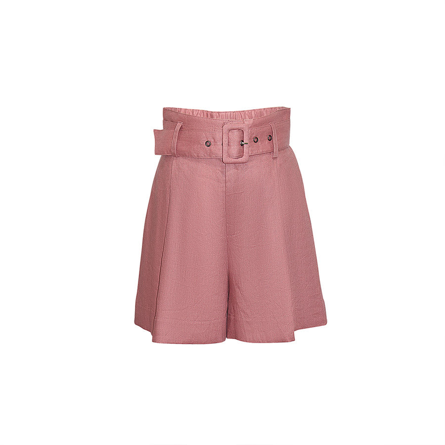 "Nova" Linen Shorts - DUSTY PINK