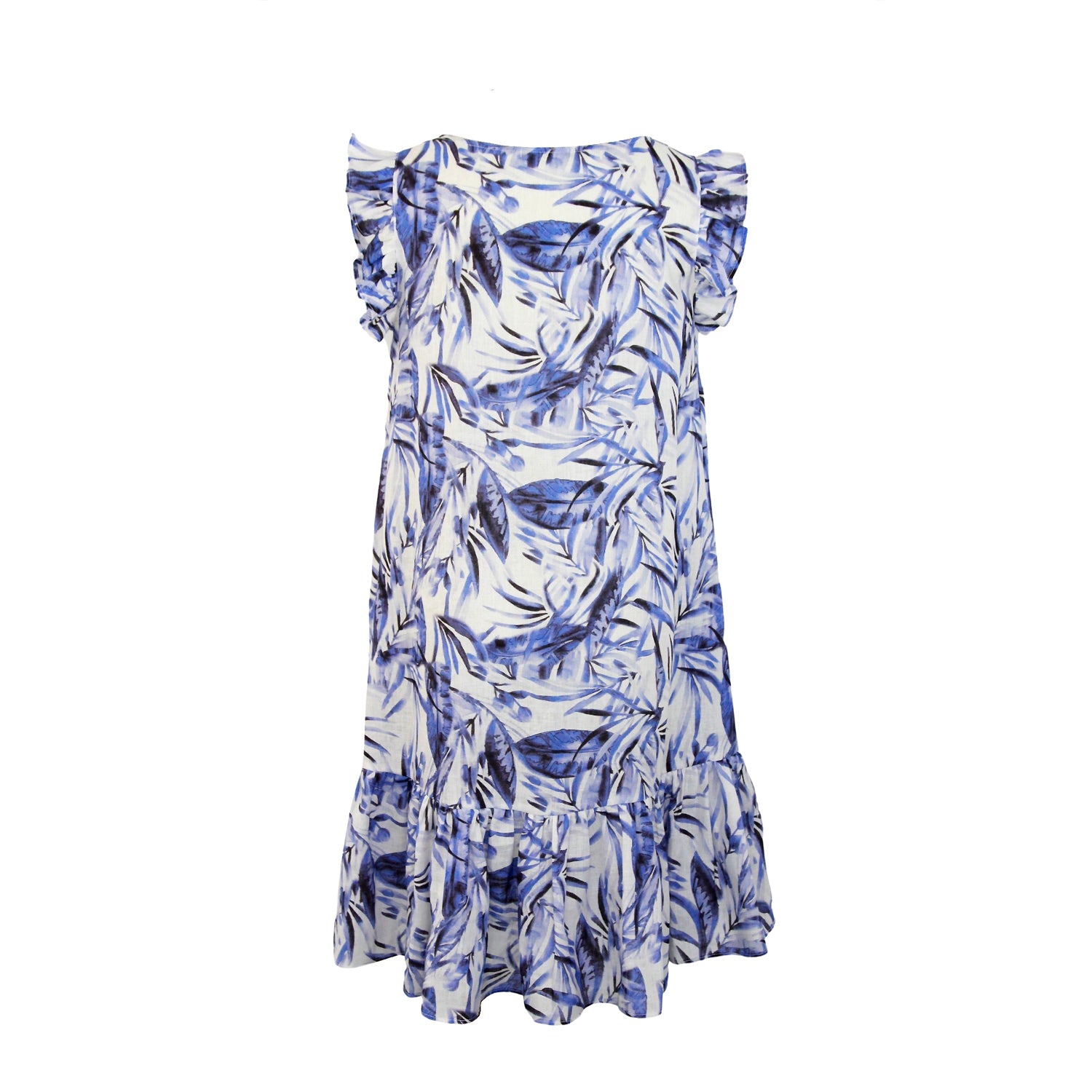 Gosia Orlowska BEA Tropical Blue Linen Dress