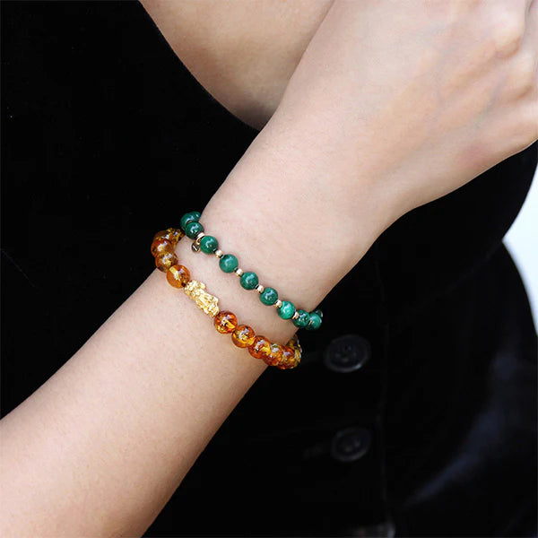 "Yara" 7mm Malachite Bracelet
