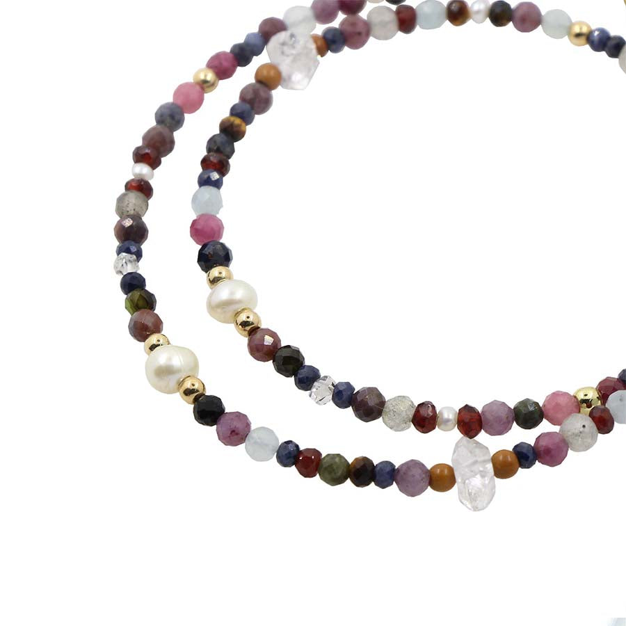 "Anika" herkimer diamond & pearl necklace