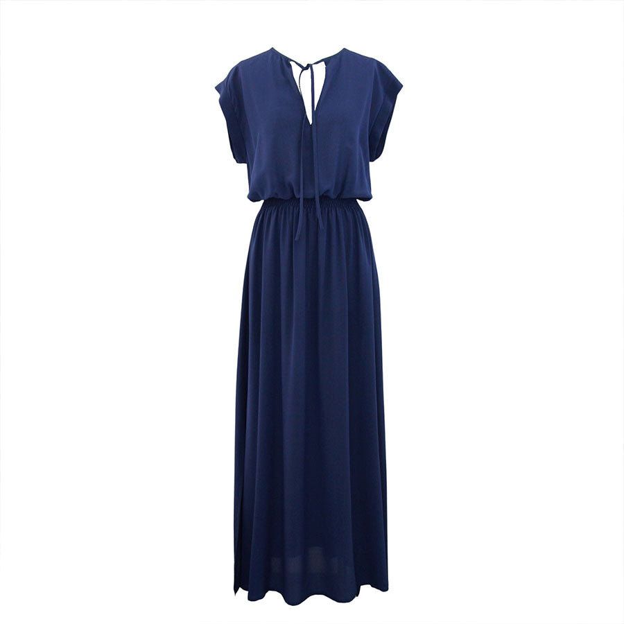 “BALI” SILK DRESS - Night Blue