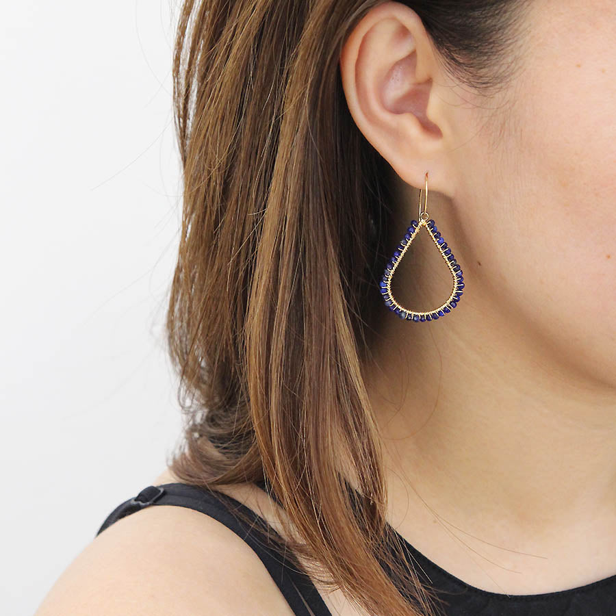 "Chiyo" Beaded Drop Earrings 30mm