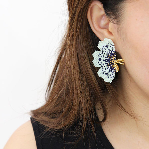 "NOLA" BEADED MINTED GREEN BUTTERFLY EARRINGS