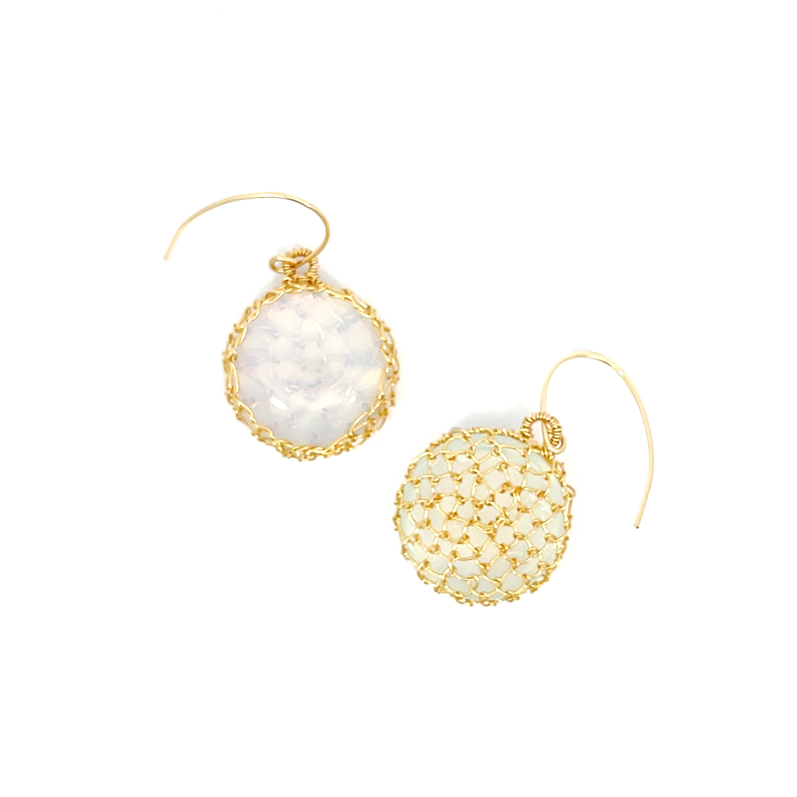 "Nati" Opal Net Round Earrings