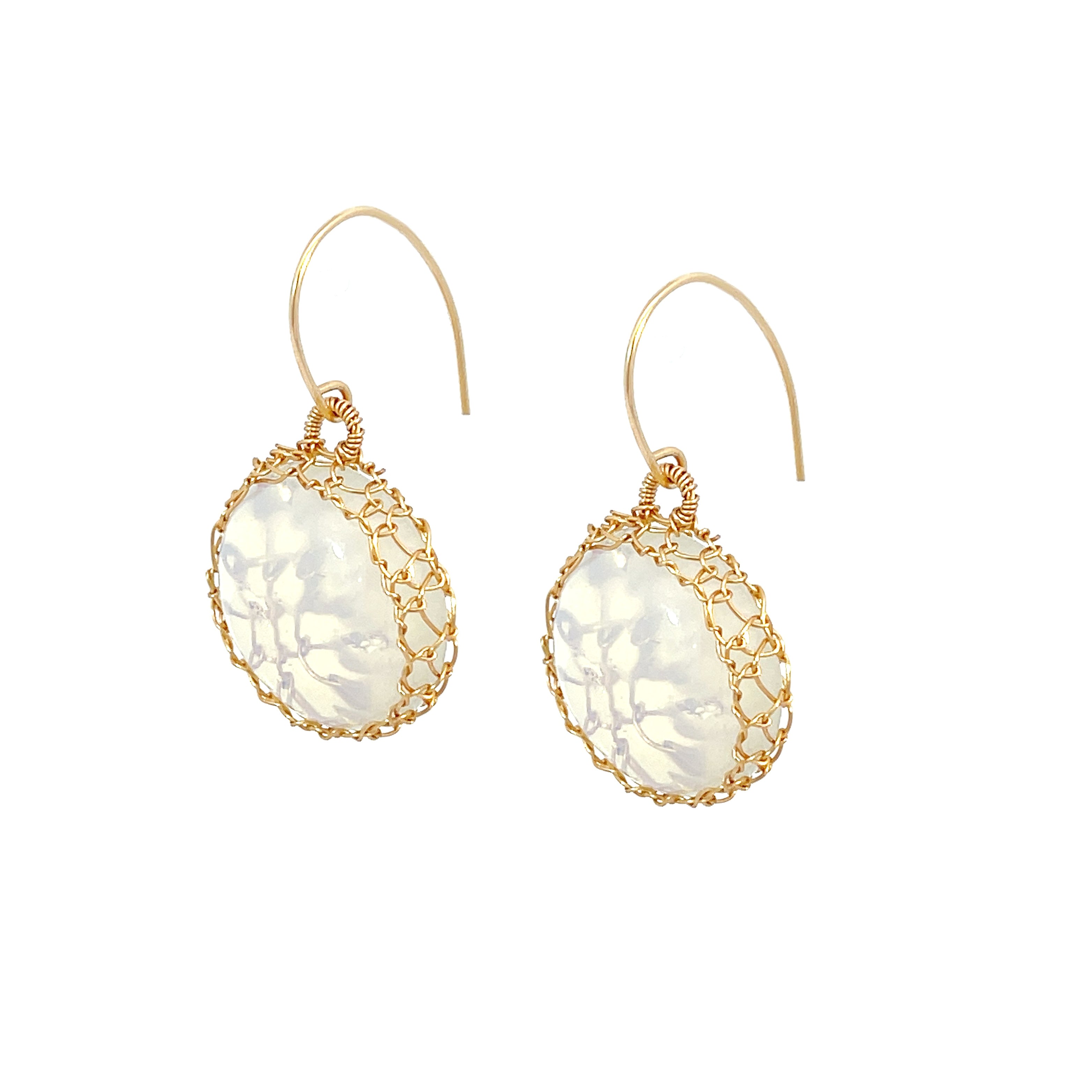 "Nati" Opal Net Round Earrings