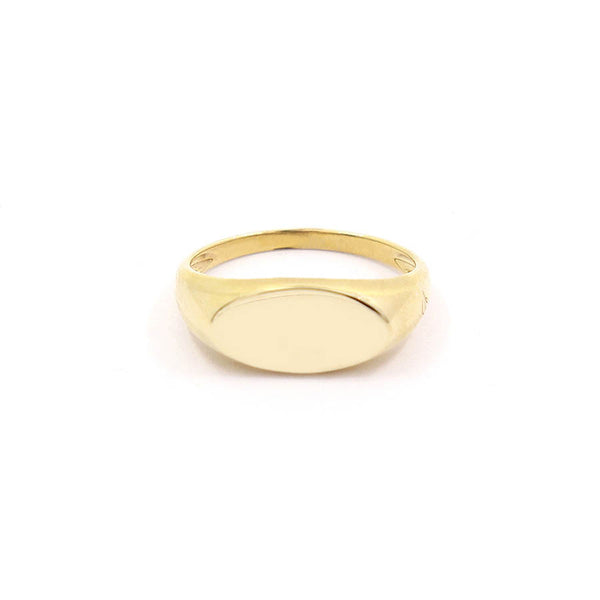 9k GOLD PACHA OVAL SIGNET RING