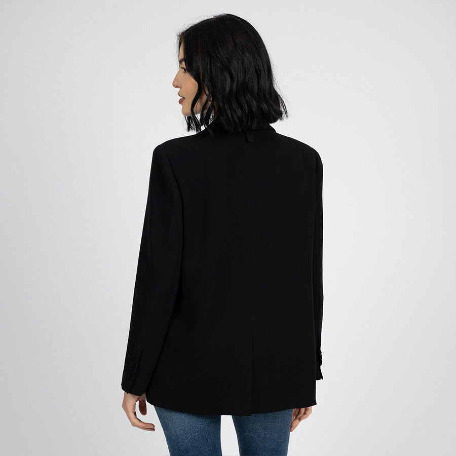 "Lauren" Acetate Oversized Blazer / Black