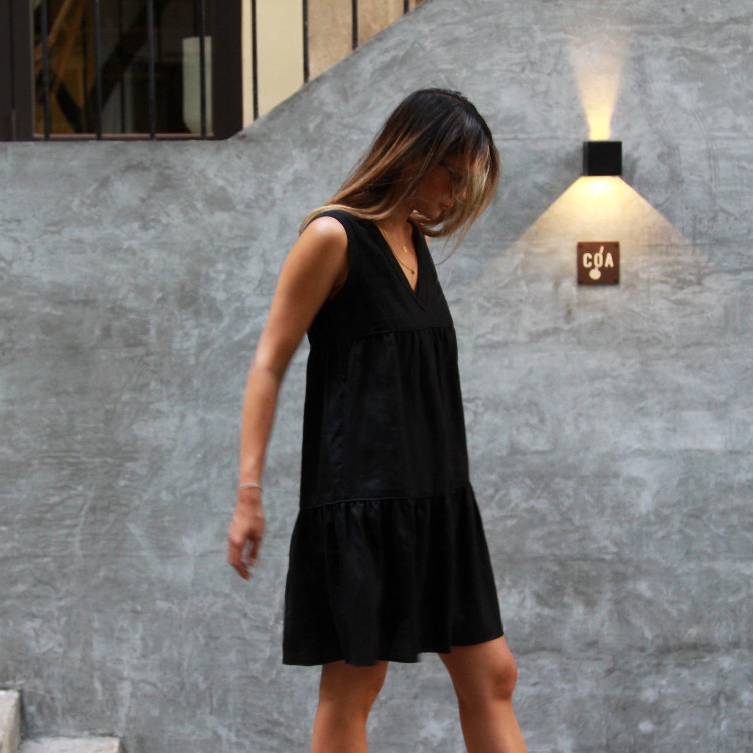 Buy Gosia Orlowska Valencia Linen Dress - Black